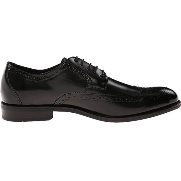 Stacy Adams Garrison Black Wingtip Oxford Shoes Size 10 - Picture 4 of 9